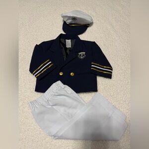 Navy Blue captain's outfit for baby, size 6-12 Months